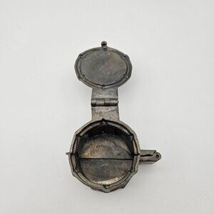 Antique Ice Cream Chocolate Butter Pewter Mold Drum #1074